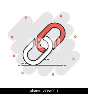 Vector cartoon chain icon in comic style. Connection sign illustration pictogram. Chain business splash effect concept. Stock Vector