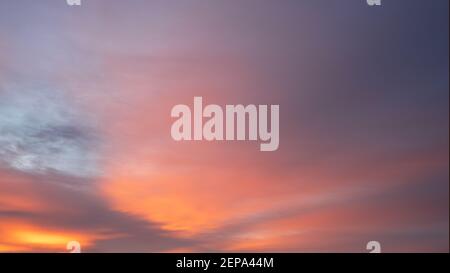 Evening sky with pastel-colored clouds Stock Photo