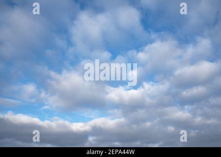 Sky with fleecy clouds Stock Photo