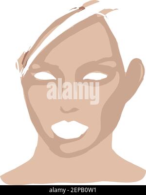 Beautiful girl in a headdress of North American Indians. Stock Vector