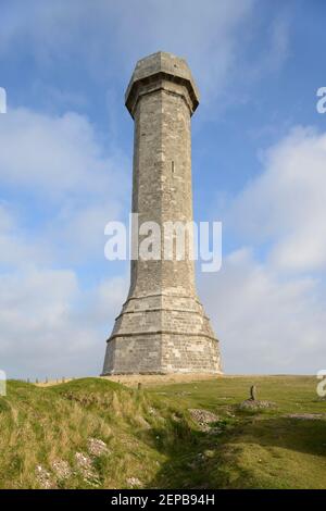 The Hardy Monument, built in memory of Vice-Admiral Hardy in 1844, at Portesham, Dorset. Stock Photo