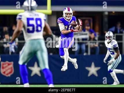 November 28th, 2019:.Buffalo Bills wide receiver Cole Beasley (10) catches  a pass for a touchdown during an NFL football game between the Buffalo Bills  and Dallas Cowboys at AT&T Stadium in Arlington