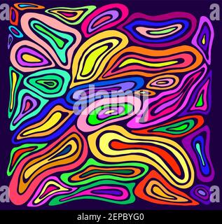 Simple circles doodle texture. Colorful abstract shapes pattern. Vector hand drawn illustration. Stock Vector