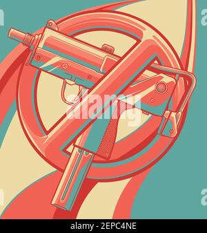 vector illustration no guns or firearms allowed Stock Vector