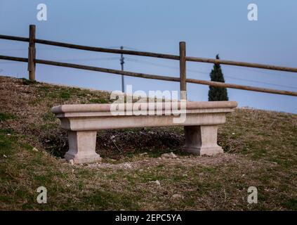 Bench in marble Stock Photo