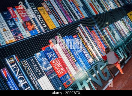 Giant Bookcase inside the Millennium Dome, Greenwich, London, England - 27 November 2000 Stock Photo
