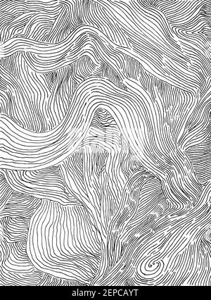 Abstract black lines, spots, isolated on a white background. Doodle style. Monochrome hand drawn illustration. Organic texture with abstract shapes. Stock Vector