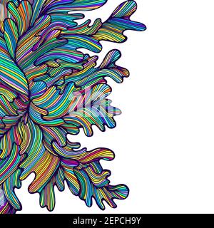Vivid multicolor abstraction decorative doodles waves. Ornamental element. Stock Vector