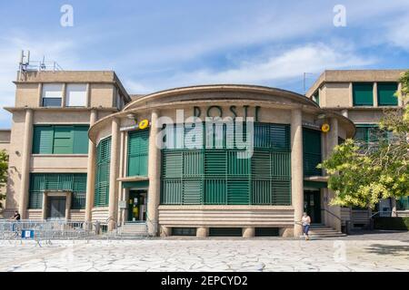 brutalist rendered Art Deco post office in Vichy France Stock Photo