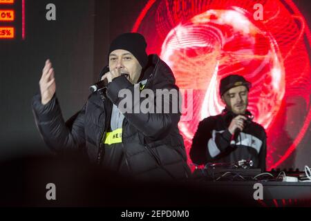 Fabri Fibra lives in Milan City Life for the presentation party of  Coca-Cola Energy. (Photo by Pamela Rovaris/Pacific Press/Sipa USA Stock  Photo - Alamy