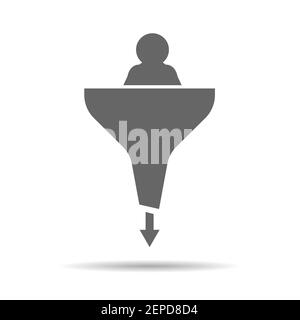 Lead generation. The sales funnel. Simple vector icon isolated on a white background Stock Vector