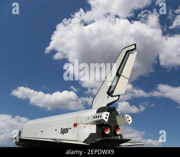 The Buran spacecraft -- Soviet orbital vehicle Stock Photo