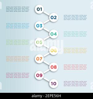 Number Linked Bullet Points In White Circles Infographic Template Stock Vector