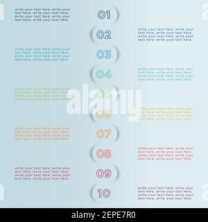 Number Bullet Points In Circle Shadows  Infographic Template Stock Vector