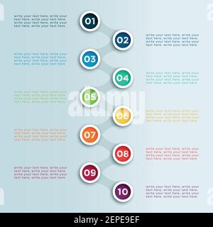 Number Linked Bullet Points In Circles Infographic Template Stock Vector