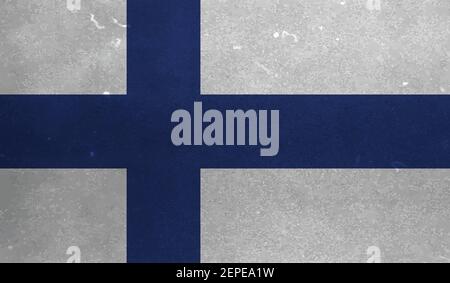 Vector Illustration Cool Grunge And Distressed Flag Of Finland Stock Vector