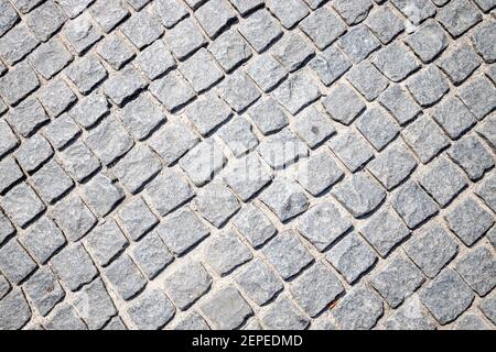 paving stones texture.diagonal lines. above view. backdrop Stock Photo