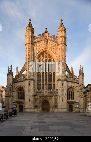 Bath Abbey at sunset on a summer evening. Stock Photo