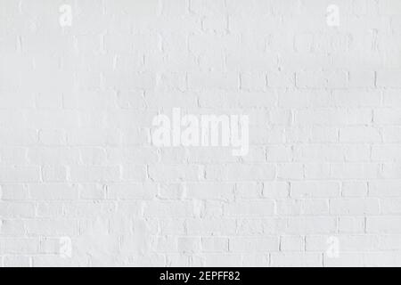 White brick wall background, blank white painted bricks texture, UK Stock Photo