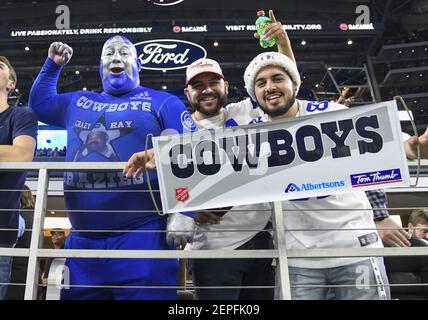 Dec 15, 2019: A Los Angeles Rams fan dresses up during an NFL game between  the Los Angeles Rams and the Dallas Cowboys at AT&T Stadium in Arlington,  TX Dallas defeated Los