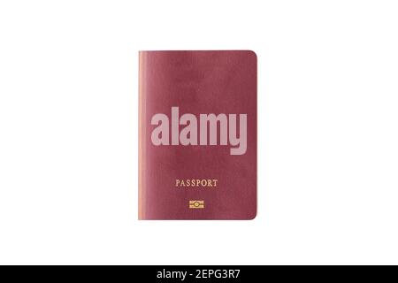 Close up of blank passport isolated on white background Stock Photo