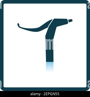 Bike HandleBar Brake Icon. Square Shadow Reflection Design. Vector Illustration. Stock Vector