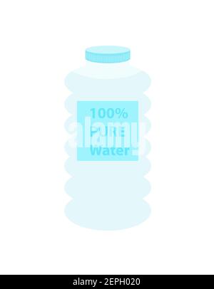 Mineral pure water bottle simple flat style vector illustration Stock Vector