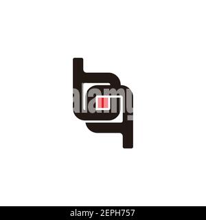 letter bq connection square dot geometric design vector Stock Vector