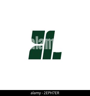 letter bl abstract leaf green geometric simple logo vector Stock Vector