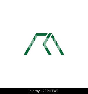 abstract letter mk arrow geometric simple flat logo Stock Vector
