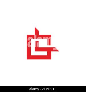 abstract letter gl simple square lines overlapping logo vector Stock Vector