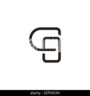 letter cg simple linked line flat geometric logo vector Stock Vector