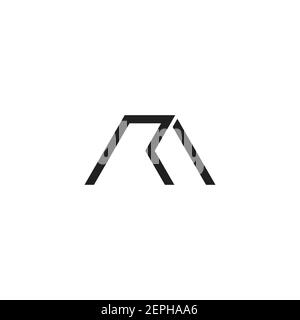 abstract letter rm simple geometric line logo vector Stock Vector