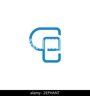 letter ce simple linked line geometric flat logo vector Stock Vector