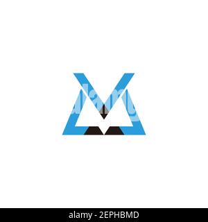 letter m triangle simple geometric colorful logo vector Stock Vector