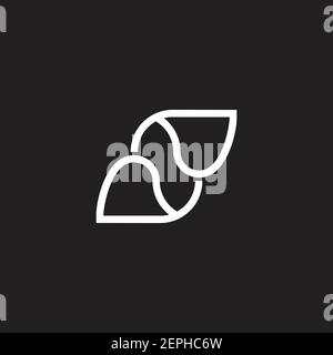 abstract letter s linked curves linear simple logo vector Stock Vector