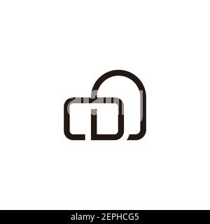 letter mn simple linked line geometric flat logo vector Stock Vector