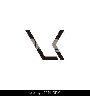 letter lk simple geometric arrow motion logo vector Stock Vector