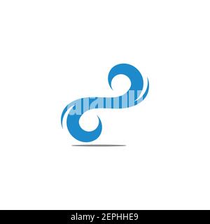 abstract number two water wavy shape simple geometric vector Stock Vector