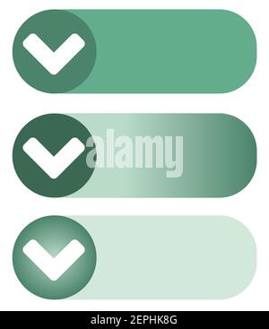 Switch bar icon three variants green color white background Stock Vector