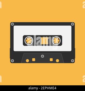 Cassette tape vector, audio cassette retro isolated illustration Stock Vector