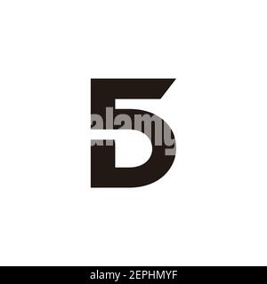 letter 5d linked geometric simple flat logo vector Stock Vector