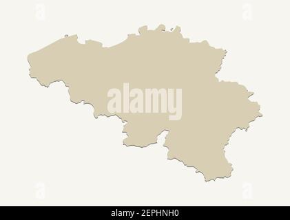 Isometric map of Belgium. 3d map Belgium vector design illustration. Outline national state politics map. Stock Vector