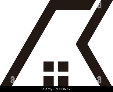 letter rk abstract roof window home shape vector Stock Vector