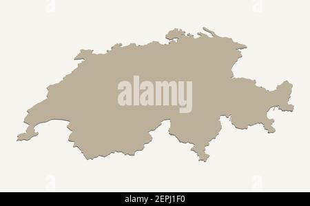 Isometric map of Switzerland. 3d map Switzerland vector design illustration. Outline national state politics map. Stock Vector