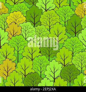 Forest, Seamless Background Stock Vector