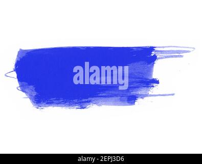 Blue watercolor brush strokes isolated over the white background Stock ...