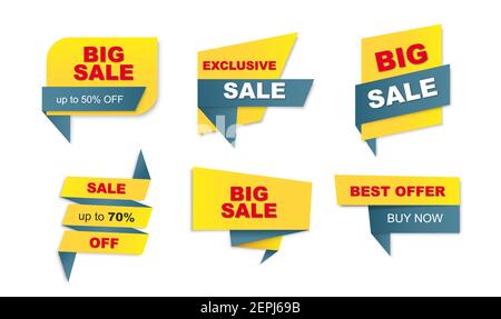 Flat Discount price tags badge Set. Vector illustration Stock Vector