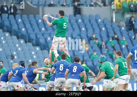 touche Ireland during 2021 Guinness Six Nations Rugby - Italy vs Ireland, Rugby Six Nations match in Rome, Italy, February 27 2021 Stock Photo