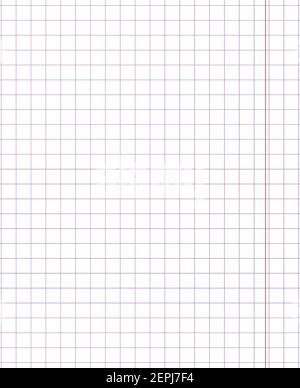 Grid paper. Abstract squared background with color graph. Lined blank on transparent background. White geometric pattern for school, copybooks Stock Vector